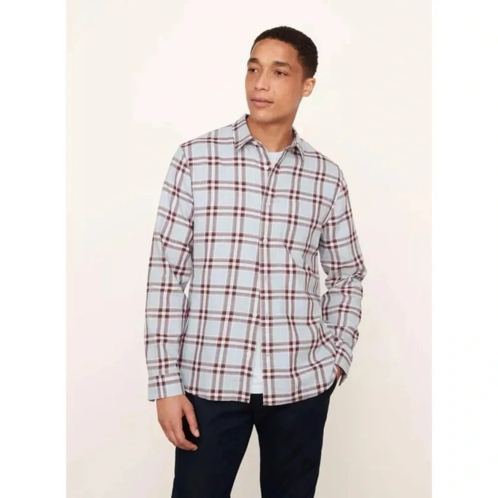 VINCE Liberty Long Sleeve Plaid Shirt Size Large